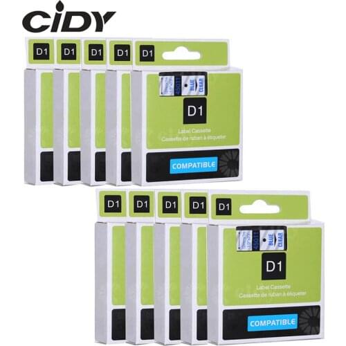 CIDY Dymo D1 45011 compatible for DYMO D1 Label Tapes 12mm Blue on Clear Label Maker Suitable Label Manager 210 450 LM160