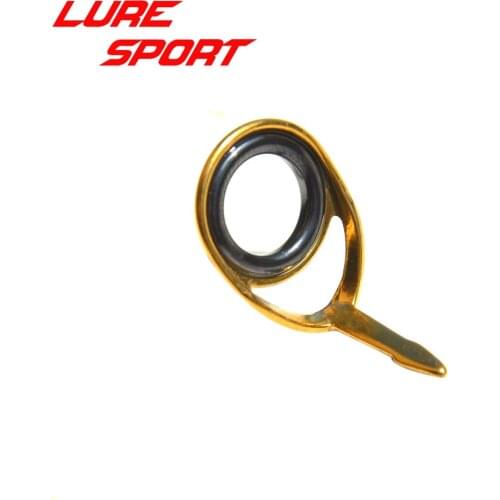 LureSport 10 pcs KT 4/5/6/8/10 KL12/16/20/25/30 Gold Frame Black Ring guides Rod Building component Repair DIY Accessory