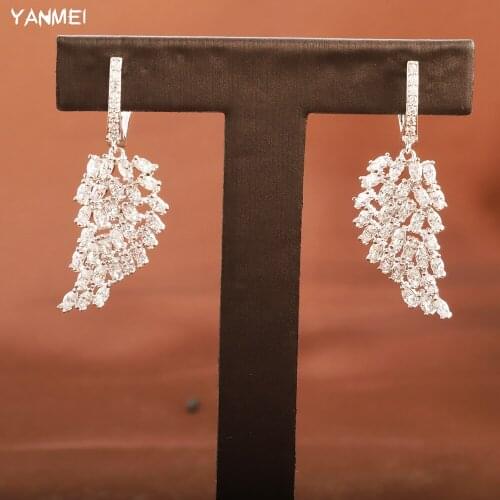 Fashion Shiny Angel Wings Luxury Dangle Earrings for Women Exquisite Design Elegant Bridal Ring Earrings Wedding Accessories