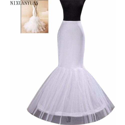 NIXUANYUAN Fast Shipping Wedding Accessories Petticoat Vestido Longo Cheap Crinoline Underskirt Mermaid Bridal Petticoat 1 Hoop