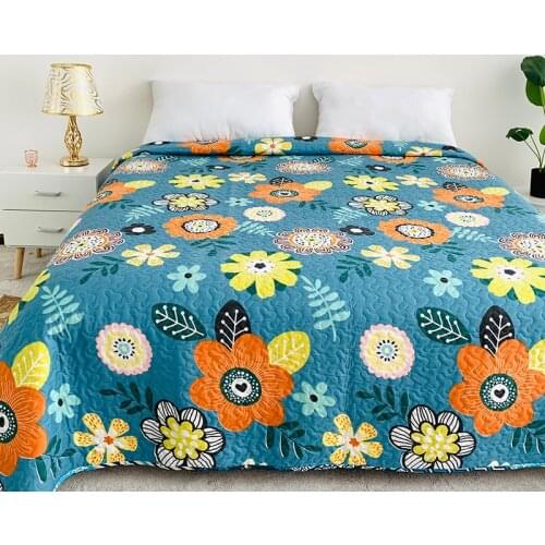 New Style Floral Printed Quilt Polyester Bedspreads Quilted Bed Covers Blanket For Bed Twin King Queen Full Size