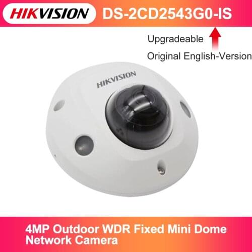 Original Hikvision 4MP Outdoor WDR Fixed Mini Dome Network Camera H.265 Built-in Microphone DS-2CD2543G0-IS