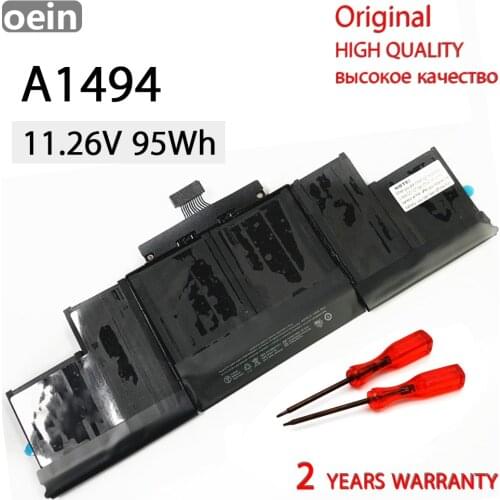 Oein Genuine A1494 Original Laptop Battery For APPLE MacBook Pro 15" Retina Display A1398 Late 2013 & Mid 2014 ME293 ME294 NEW