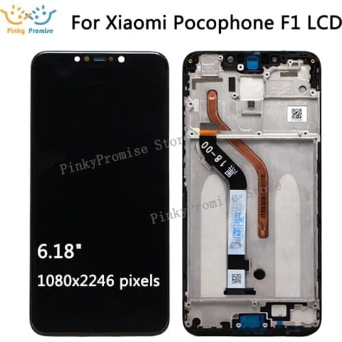 Original Pocophone F1 Lcd display For Xiaomi Pocophone F1 Display Touch Screen Digitizer Assembly For Xiaomi PocophoneF1 LCD