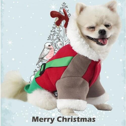 Autumn/Winter Pet Clothes Cute Cartoon Pattern Cosplay Warm Pet Dog Christmas Funny Costumes Hooded Sweatshirt Outfit