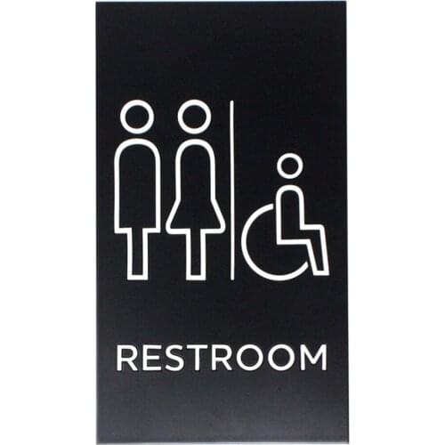 Plastic Custom Acrylic Restroom Wall Mount Toilet Sign Plate Board