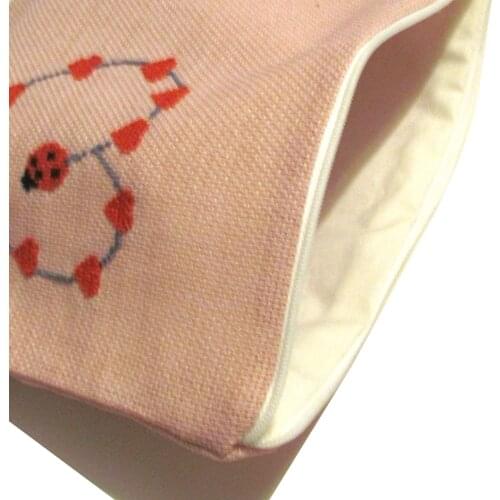 Pafuli Handmade Embroidery Embroidered Clutch Bag Hearts Powder Pink