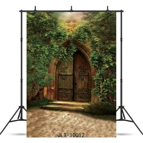 Garden Door Leaves Vinyl Photographic Background for Portrait Children Baby New Born Backdrop Photocall Photo Booth Studio