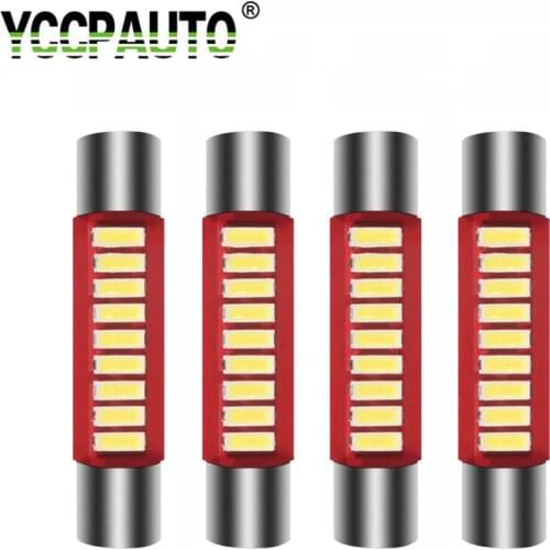 T6 C5W Led 29mm 31mm Leds Interior Lights Festoon Dome Lamps Reading Light 4014 9 SMD T-Shape White Interior Bulb 4pcs