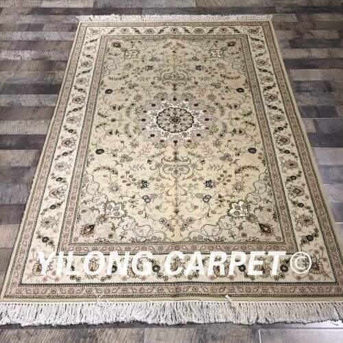 Yilong 4'x6' chinese handknotted persian style wool silk rug home decoration hand hooked wool carpet (WY2106S4x6)