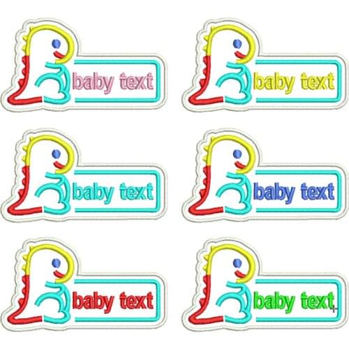 Custom Kindergarten Baby Name Patch Cute Dinosaur Embroidery Sewing Craft Garment Decor for DIY Accessories Supplies
