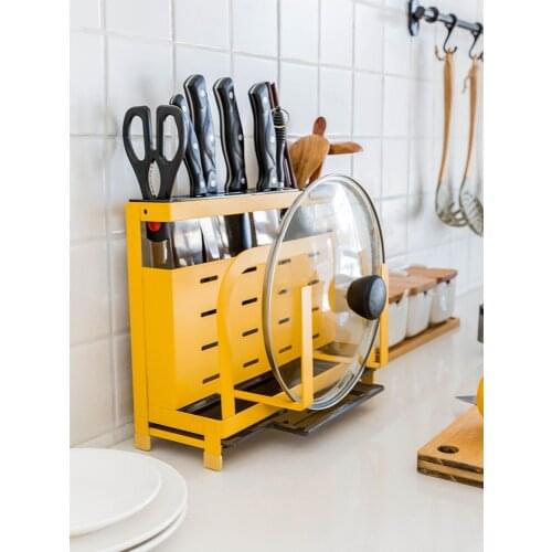 Iron Knife Rack Kitchen Supplies Shelf Cutting Board Cutting Board Chopsticks Tool Storage Rack Pot Rack Home