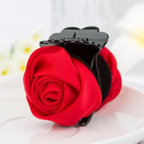 Handmade Fabric Flower Hair Rose Flower Scrunchie Ponytail Hairband Elastic Hair Bands Rope Hair Clips Women Headwear