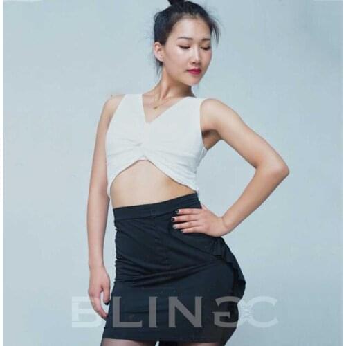 White Latin Dance Dress Women Loose Backless Tops Salsa Tango Ballroom Dancing Practice Wear Samba Rumba Training Outfit BI878