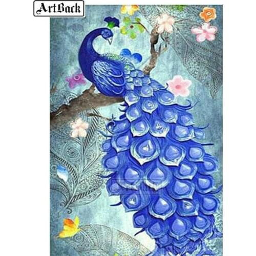 Animal 5d diy diamond painting peacock penguin lion icon full square drill diamond mosaic animal crafts decorative painting kit