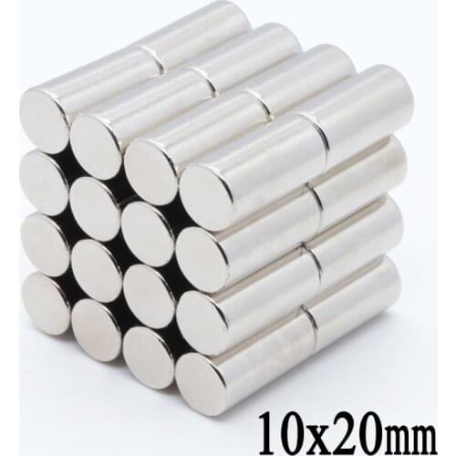 10pcs 10*20 Super Powerful Strong Bulk Small Round NdFeB Neodymium Disc Magnets Dia 10mm x 20mm N35 Rare Earth Magnet 10x20 mm