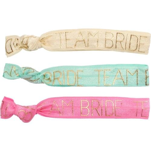 10Pcs Bachelorette Party Bracelet Team Bride Bridsmaid Hand Band Head Rope Hair Accessories Hen Night Wedding Supplies Decor