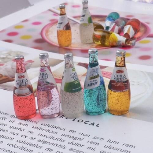 10pcs/pack Kawaii Resin Drink Bottle Charms Pendants Fit For DIY Decoration Necklace Earring Key Chain Jewelry Handmade YZ367
