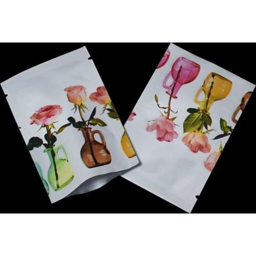 100pcs/lot Matte White Food Vacuum Storage Pure Aluminum Bag Flat Open Top Mylar Foil Metal Package Bag