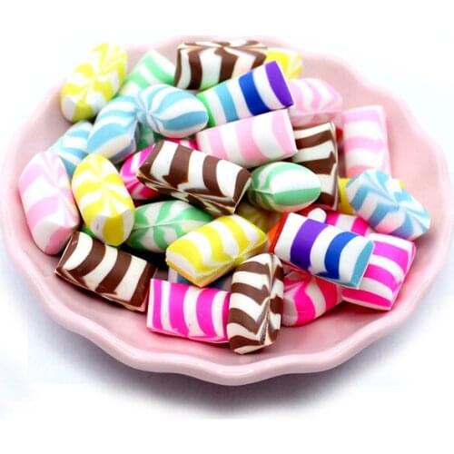 20pcs DIY Cute Simulation Craft Clay Rainbow Candy Kawaii Cabochon Scrapbooking Parts For Flatback Embellishments