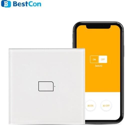 2020 Broadlink TC2S EU Smart Light Switch 1 Gang Glass Panel Remote Touch Light Switch 220V WiFi Control Switch For Smart Home