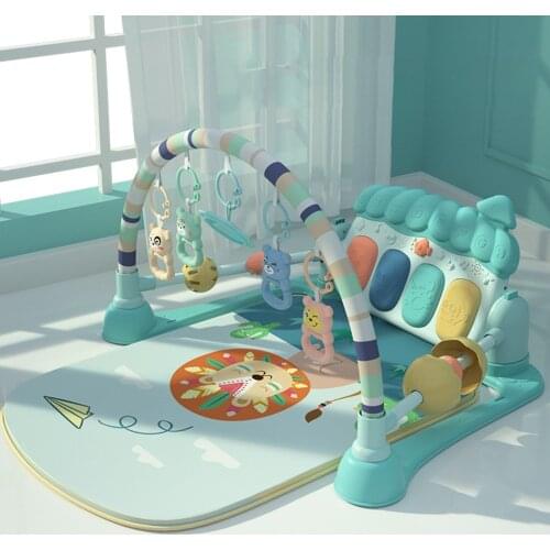 3 In 1 Baby Gym Play Mat Newborn Educational Pedal with Piano Keyboard Sound and Music Activity Rug Fitness Carpet