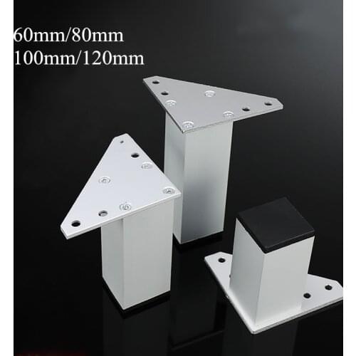 4pcs Square Metal Furniture Leg Cabinet Coffe Table Legs Thick Aluminum Alloy for TV Cabinet Sofa Foot Support Bed Riser