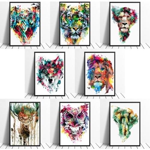 Colorful Elephant Lion Tiger Animal Diamond Painting Mosaic Handmade Diamond Rhinestone Embroidery Home Decor Art