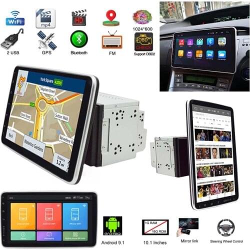 10.1'' Android 9.1 Touch Screen Car Stereo Radio GPS Navigation Wifi MP5 Bluetooth Multimedia Player Double 2DIN Rotatable