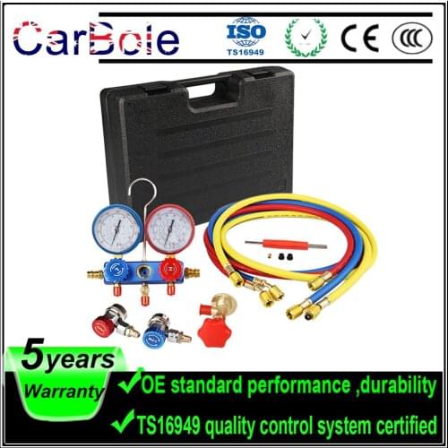 CarBole Refrigerant Manifold Gauge Charging Hose 5ft R134a R12 R22 R502 HVAC M14*1.25