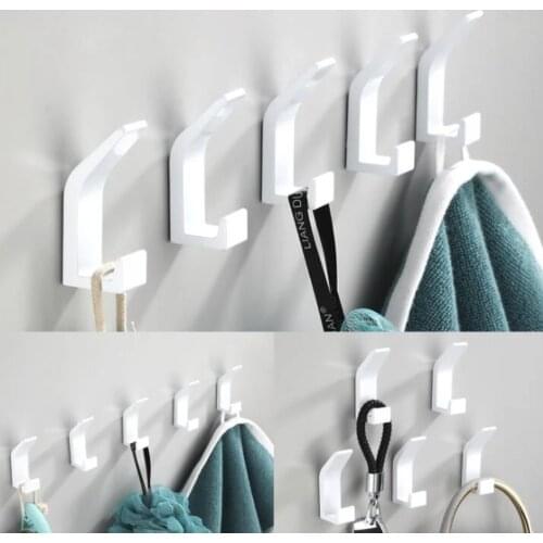 Black&white coat hook brush Single Robe Hook Wall Mounted Towel Hook Clothes Hook Bathroom Hardware