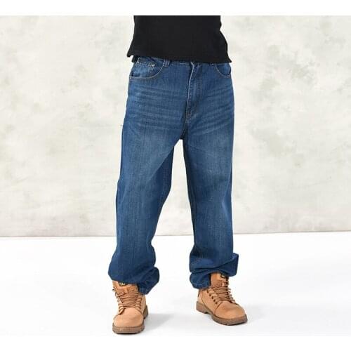 30-46 Plus Size Long trousers loose straight-leg pants denim jeansmen jeans autumn trend oversized big jeans loose casual