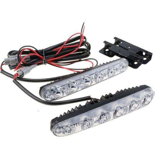 Daytime Running Light for 6 LED Car Headlight Warning Driving Fog Lamp Auto Head DC 12v 6000K Fish Shape Bulb DRL DJ Auto parts