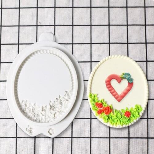 European style lace photo frame picture frame fondant baking utensils chocolate cake decoration DIY baking crystal epoxy mold