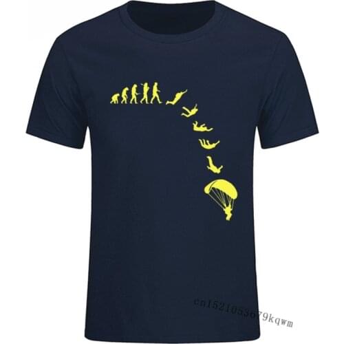 Go Skydiving Evolution Funny New Tops T Shirt Halloween Men T-Shirt Cotton Matching T-shirt Harajuku Fashion Droshipping