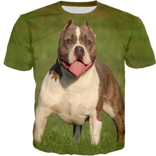 American Bully Animal Dog 3D Print Men Women Fashion Clothes T-Shirt Female Teens Casual Tshirt Boy Girl Cool Birthday Gift Tees