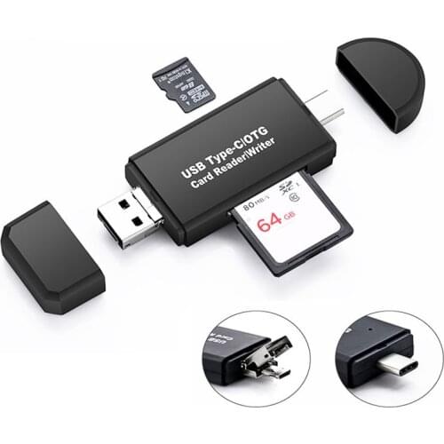 Hot Type C & micro USB & USB 3 In 1 OTG Card Reader High-speed USB2.0 Universal OTG TF/SD for Android Computer Extension Headers