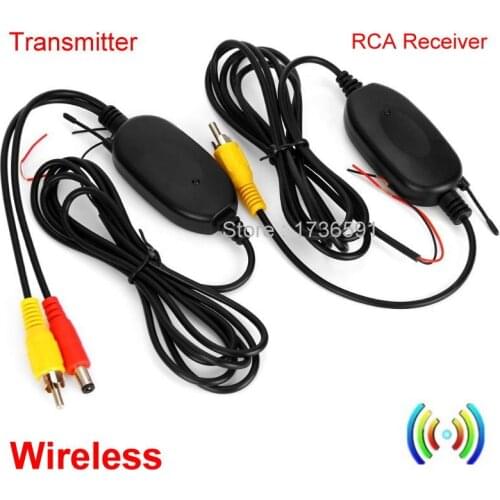 2.4G Wireless RCA Video Transmitter Receiver Kit for Car DVD Monitor Screen Rear View Reverse Backup Parking Rearview Camera