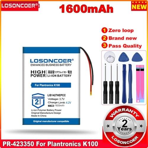 LIS1427HNPCS 1600mAh PR-423350 Battery for Plantronics K100 LIS1427HEPCC LIS1427NHPCC for Sony MDR-DS6500 MDR-XB950BT MDR-RF6500