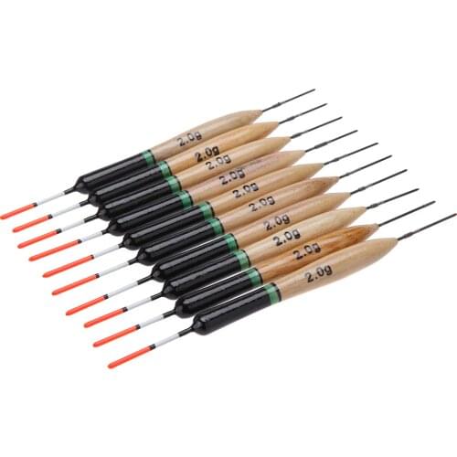 Lixada 10Pcs 2g Fishing Floats Vertical Buoy Fish Paulownia Wooden Floats Suit For Boat Pool Fishing Tackle Tool Pesca Flotante