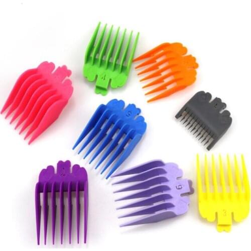 8 Sizes Colored Limit Comb Guide Attachment Set Haircutting Tools for Electric Hair Clipper Shaver