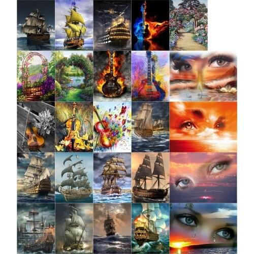 Sea gitar cross stitch kit people 18ct 14ct 11ct count canvas stitches embroidery DIY handmade needlework