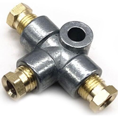 New Silver 3 Way T Piece Tee Brake Pipe With 3 M10 Male Nuts Short Metric Copper 3/16 10mm Inch Replacement Parts