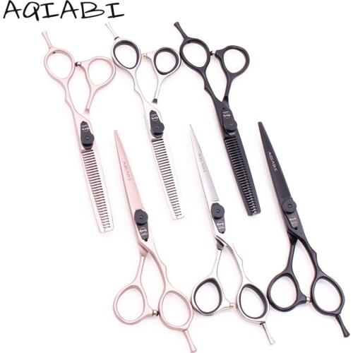 Hairdressing Scissors 6" 17.5cm A9015 440C Hair Cutting Scissors Stylist Thinning Shears Professional Hair Scissors Finger Rest