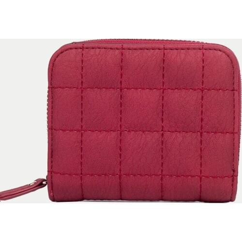 Simple Plaid Women Leather Wallet Card Holders Coin Purse Female Casual Credit Card Wallets Ladies Zipper Mini Clutch Bags