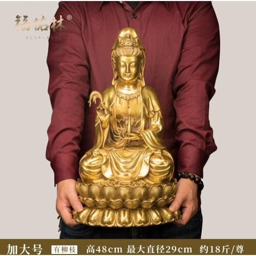 Special Offer -HOME lobby Temple Company Opening efficacious Good luck Auspicious Guanyin Buddha brass Sculpture statue 48CM