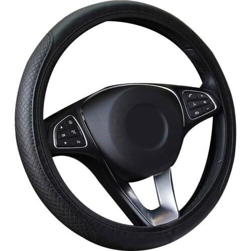 Stylish Car Vehicle Faux Leather Anti-Slip Steering Wheel Wrap Cover Protector