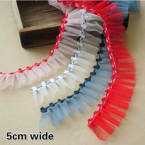 Trend Folding Bud Edge Ribbon Mesh Lace Applique Clothes Skirt Hat Shoes Trim Curtain Apron Sofa Cover Decoration Supply Renda