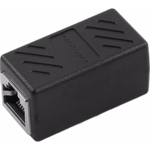 Black RJ45 Couple Extension Female to Female Network LAN Connector Adapter Extender RJ45 Ethernet Cable Converter Coupler