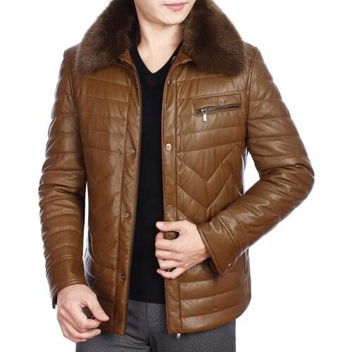 PU Quality High Leather Jackets Jaqueta Masculina Inverno Thickness Parkas Winter Jacket Men Fashion Casual Coats WXF017